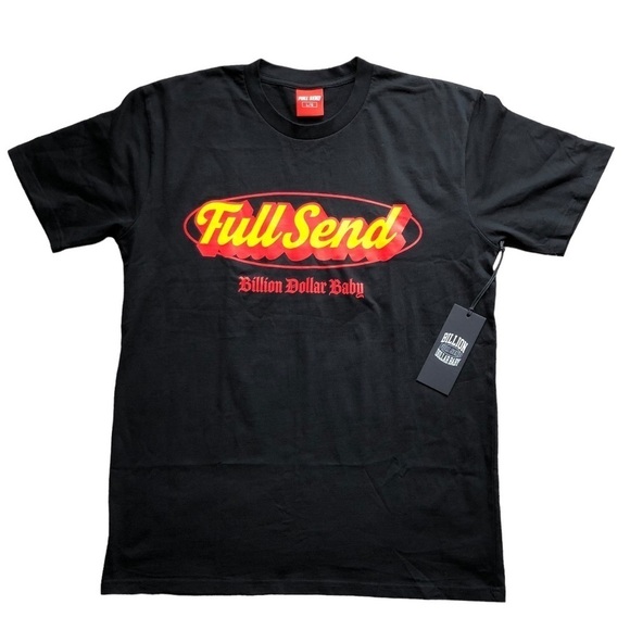 Full Send Mens T-shirt Crewneck Full Send Graphic Billion Dollar Baby Black L - Picture 1 of 6